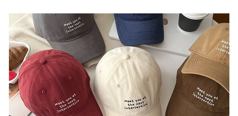 Blue Women's Peaked Cap with "Meet You Next Intersection" Design — feature 16