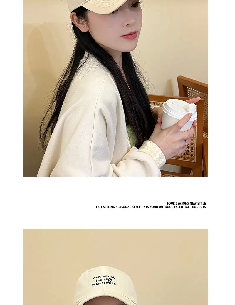 Blue Women's Peaked Cap with "Meet You Next Intersection" Design — feature 8