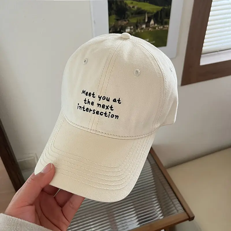 Blue Women's Peaked Cap with "Meet You Next Intersection" Design - Image 2