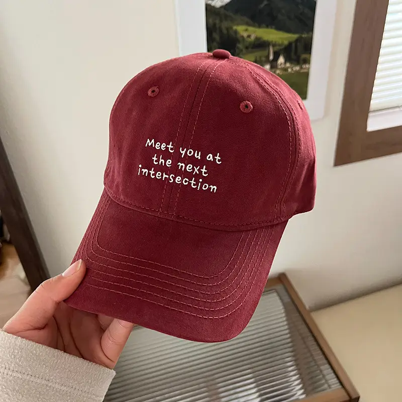 Blue Women's Peaked Cap with "Meet You Next Intersection" Design - Image 3