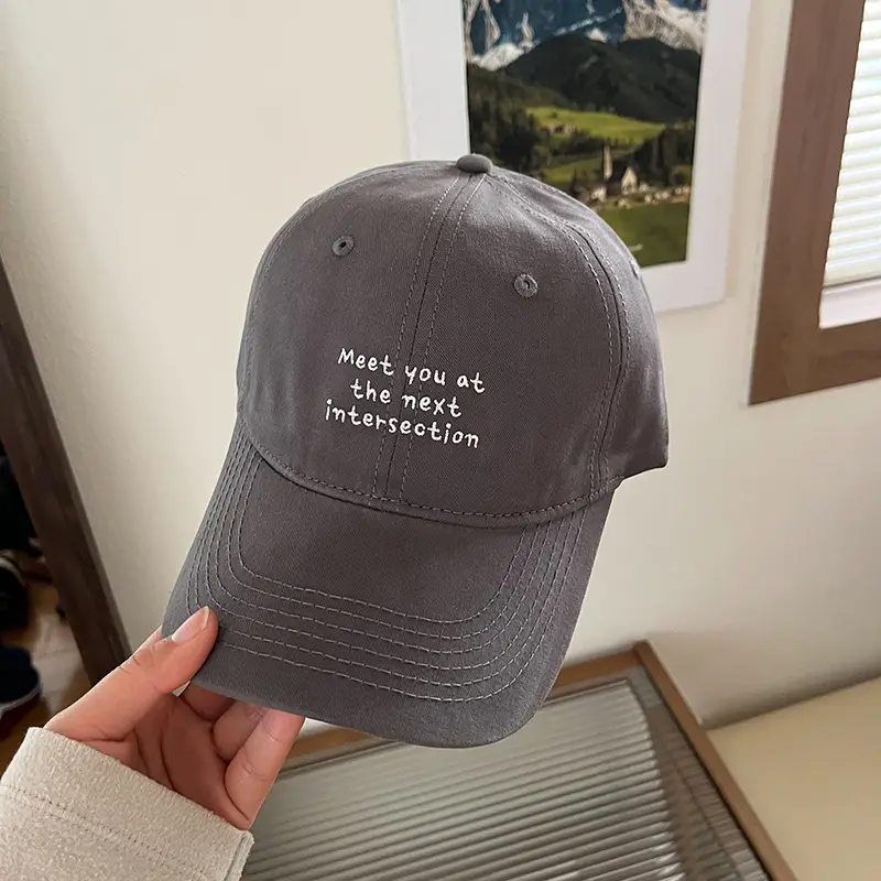 Blue Women's Peaked Cap with "Meet You Next Intersection" Design - Image 6