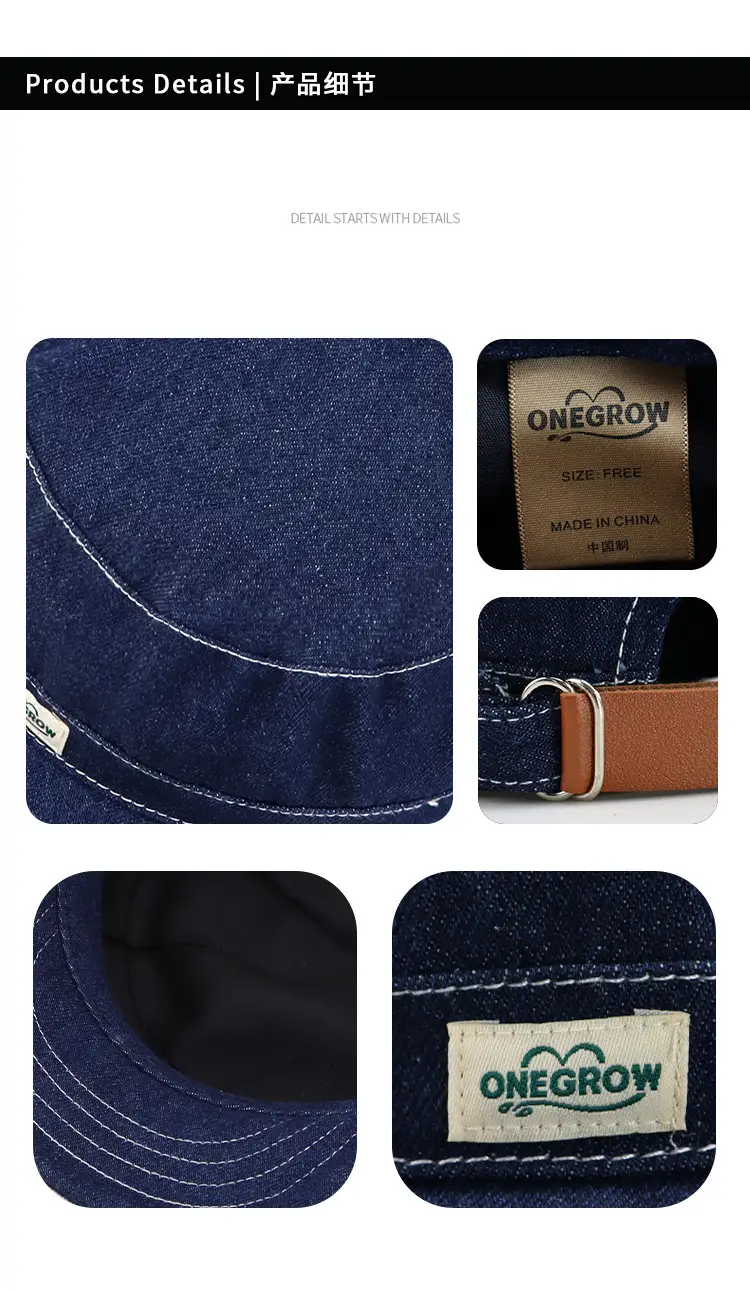 Japanese Style Denim Cap for Women Men New Large Head — feature 5