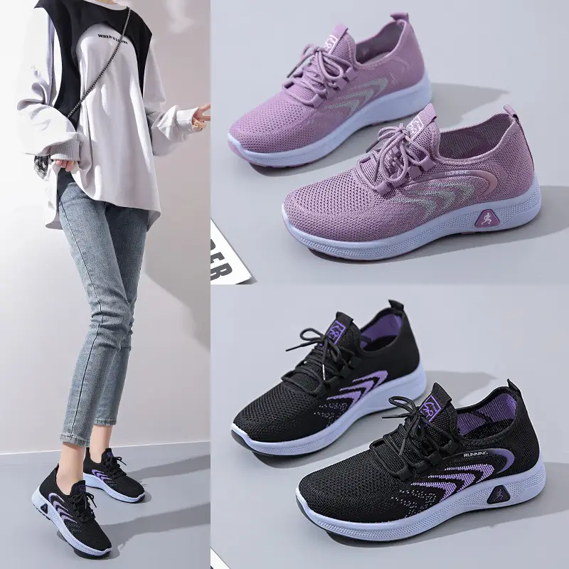 Spring 2025 New Old Beijing Cloth Shoes Breathable Casual Shoes Soft Sole Non-slip Mum Shoes Knitted Mesh Women's Shoes - Image 4