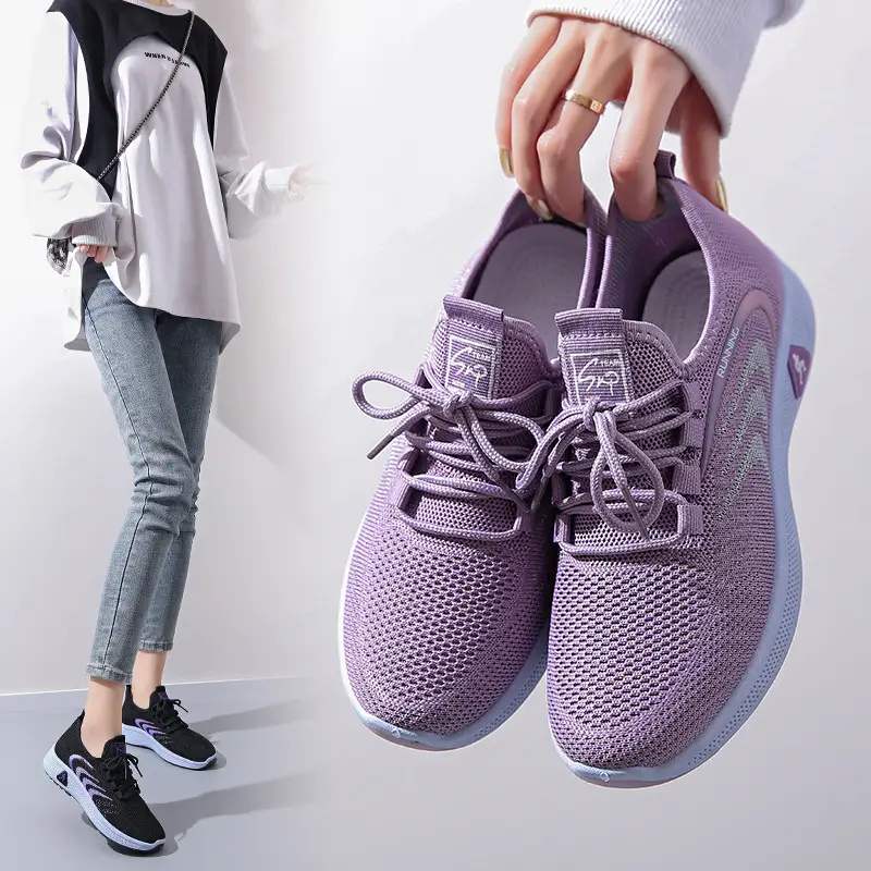 Spring 2025 New Old Beijing Cloth Shoes Breathable Casual Shoes Soft Sole Non-slip Mum Shoes Knitted Mesh Women's Shoes - Image 5