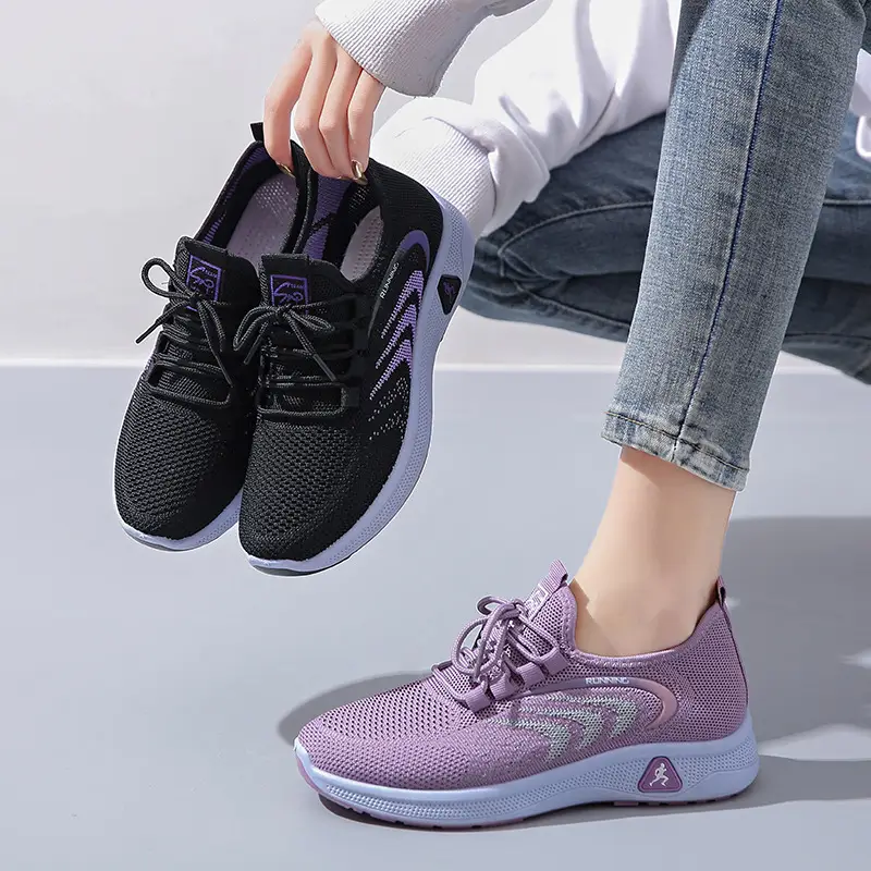 Spring 2025 New Old Beijing Cloth Shoes Breathable Casual Shoes Soft Sole Non-slip Mum Shoes Knitted Mesh Women's Shoes - Image 6