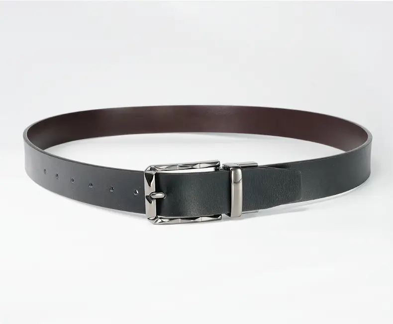 Men's Black Rotatable Buckle Belt with Stainless Steel Fastener — feature 8