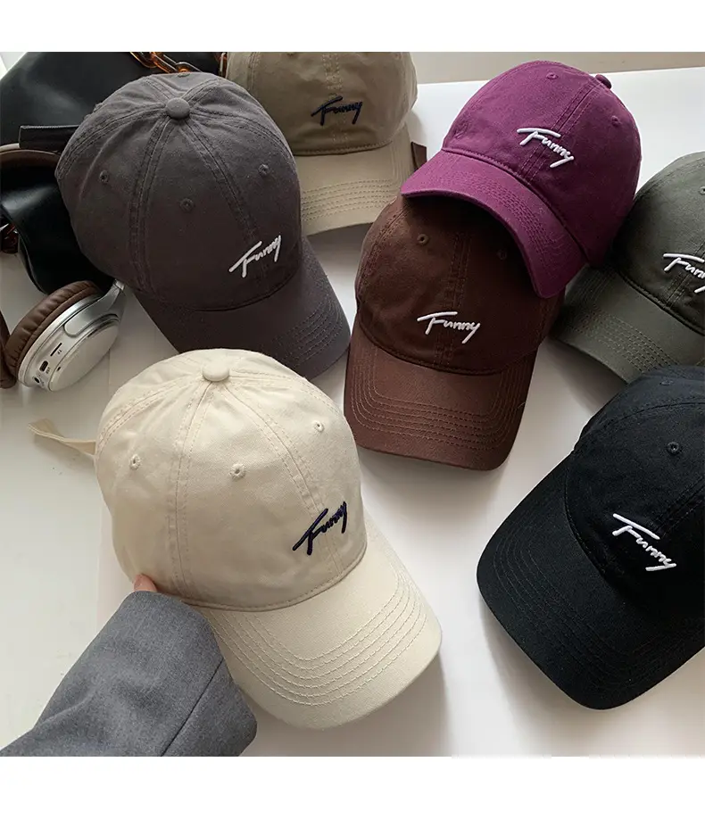 Women Black Letter Cap Korean Style Wide Brim Hat — feature 10