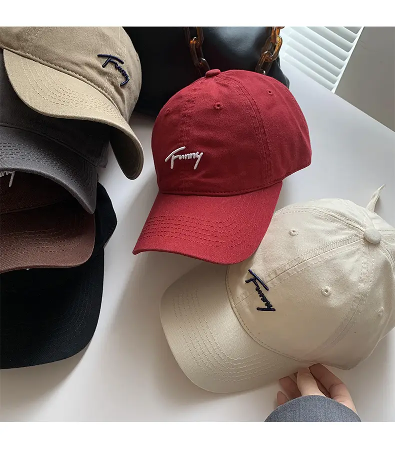 Women Black Letter Cap Korean Style Wide Brim Hat — feature 8