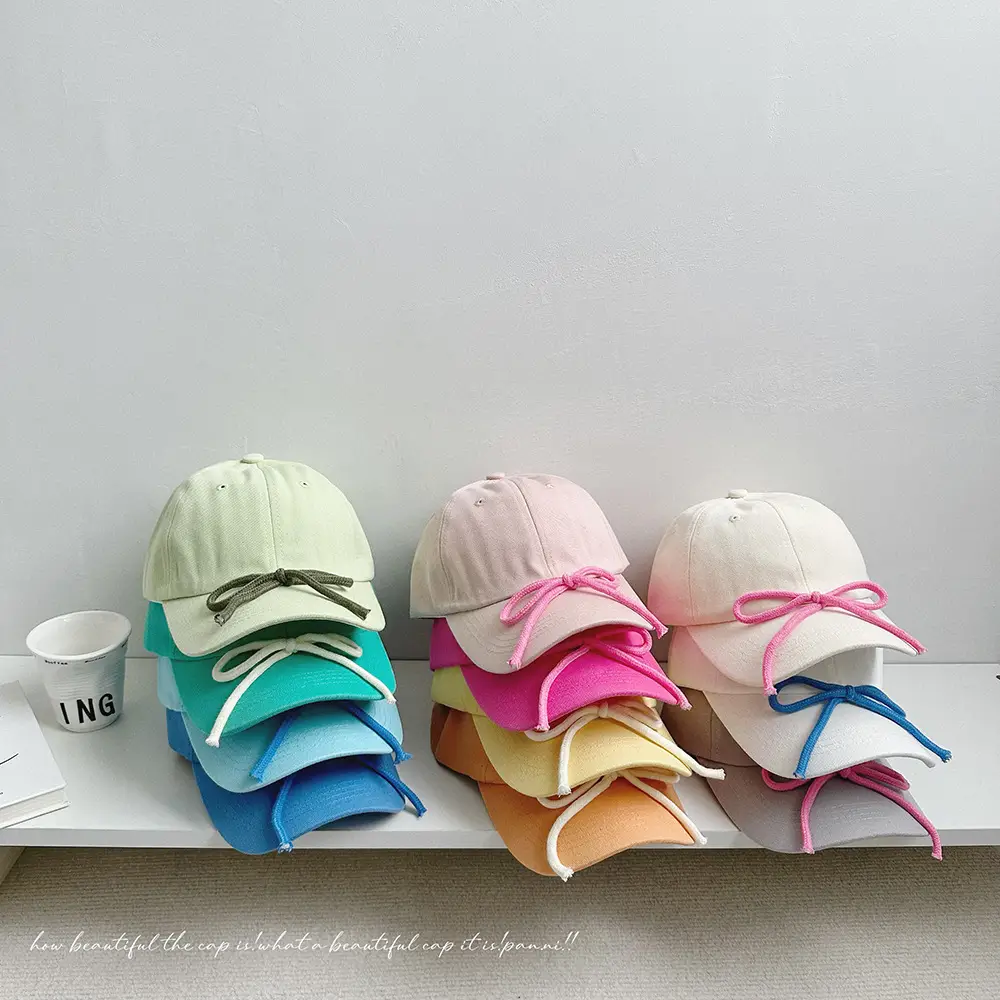 Candy Color Bow Cap for Boys Girls Sunproof Peaked Cap - Image 13