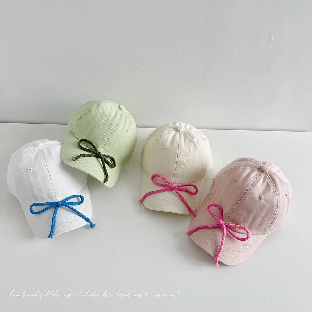 Candy Color Bow Cap for Boys Girls Sunproof Peaked Cap - Image 14
