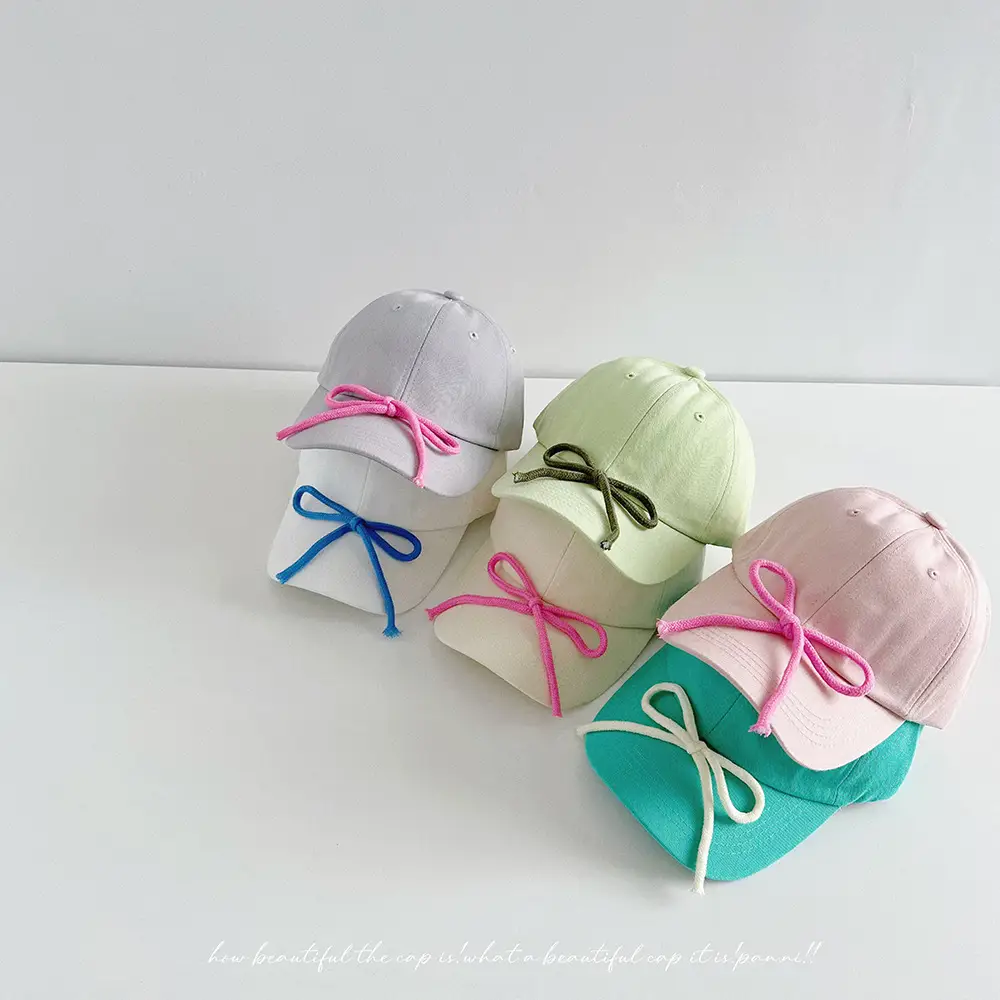 Candy Color Bow Cap for Boys Girls Sunproof Peaked Cap — feature 22