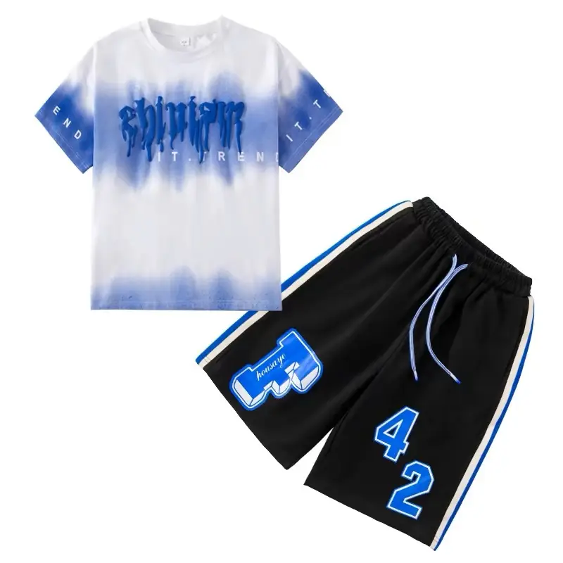 Boys Tie-Dye Summer Suit Blue Medium to XL 2024