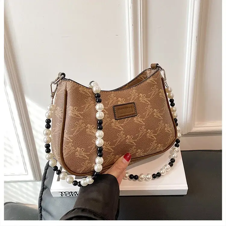 2025 Sanfu Pain Bag Pearl National Print Shoulder Crossbody — feature 10