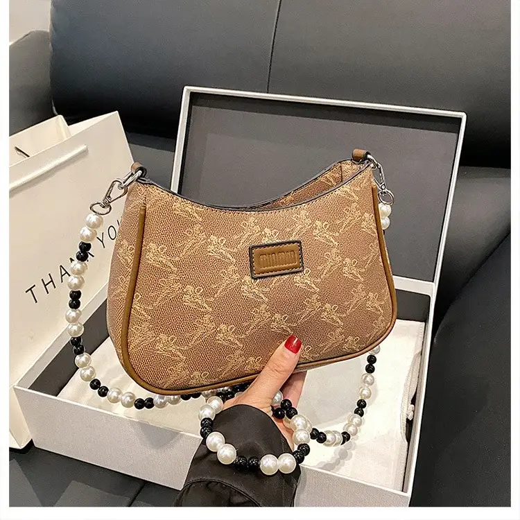 2025 Sanfu Pain Bag Pearl National Print Shoulder Crossbody — feature 11