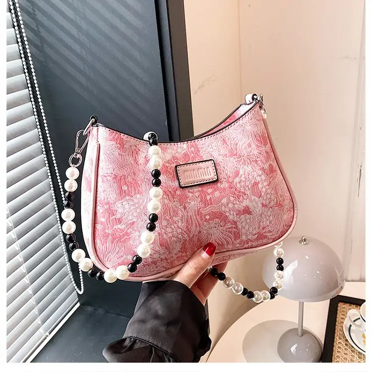 2025 Sanfu Pain Bag Pearl National Print Shoulder Crossbody — feature 16