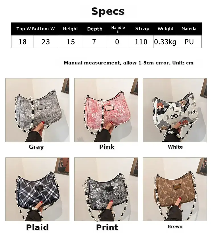 2025 Sanfu Pain Bag Pearl National Print Shoulder Crossbody — feature 2