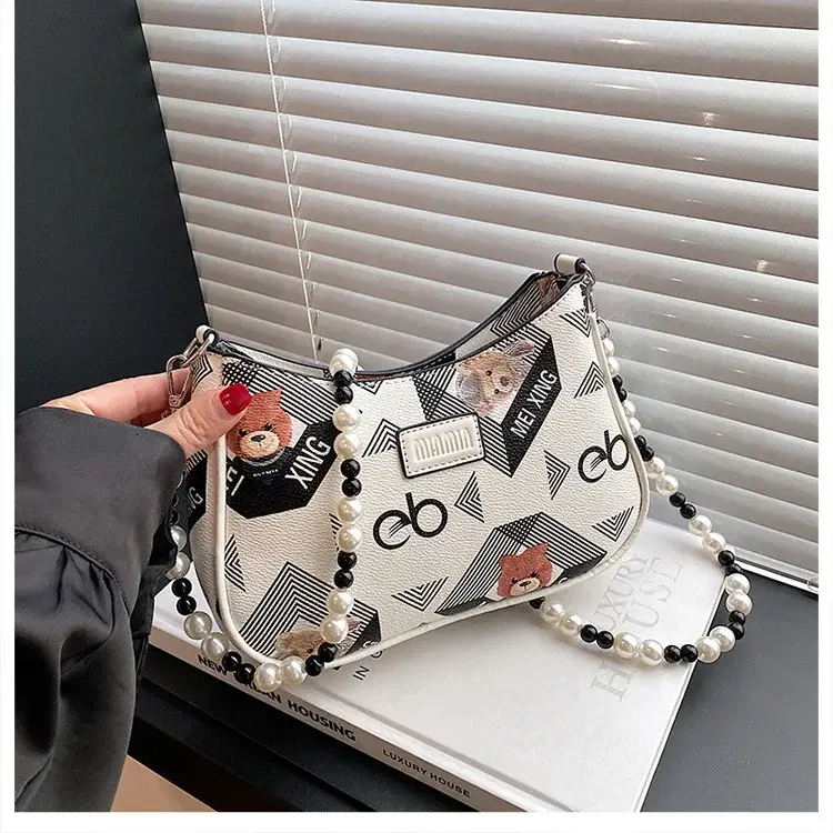 2025 Sanfu Pain Bag Pearl National Print Shoulder Crossbody — feature 22
