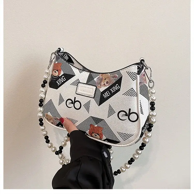 2025 Sanfu Pain Bag Pearl National Print Shoulder Crossbody — feature 23