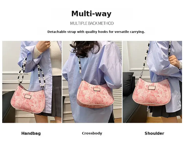 2025 Sanfu Pain Bag Pearl National Print Shoulder Crossbody — feature 3
