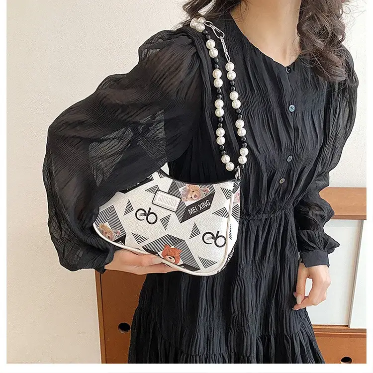 2025 Sanfu Pain Bag Pearl National Print Shoulder Crossbody — feature 35