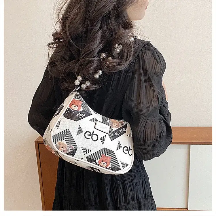 2025 Sanfu Pain Bag Pearl National Print Shoulder Crossbody — feature 36
