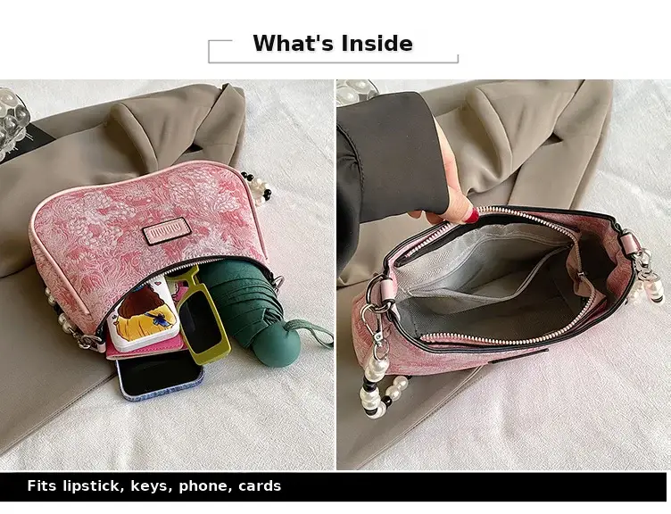 2025 Sanfu Pain Bag Pearl National Print Shoulder Crossbody — feature 4
