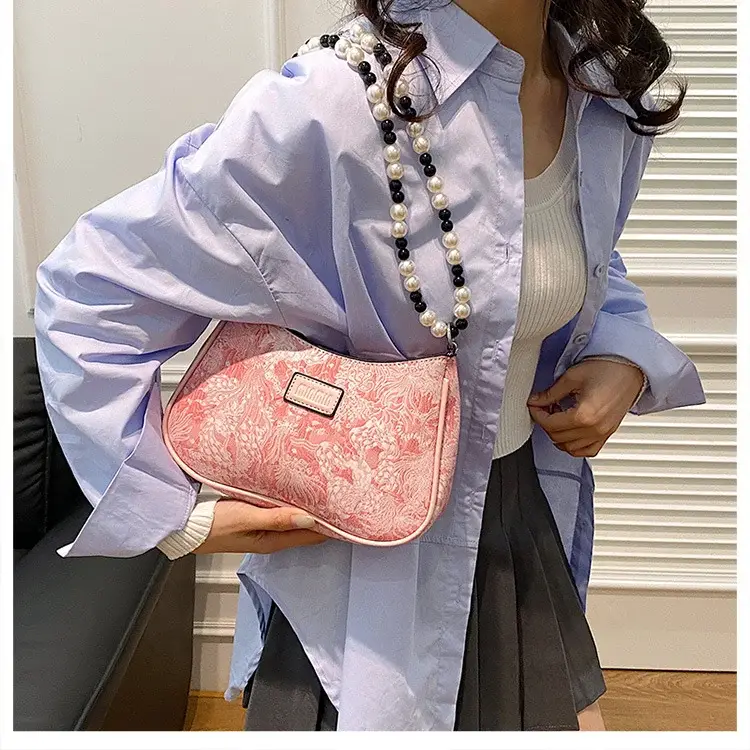 2025 Sanfu Pain Bag Pearl National Print Shoulder Crossbody — feature 43