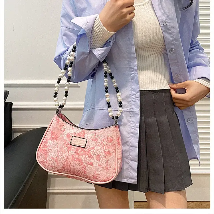 2025 Sanfu Pain Bag Pearl National Print Shoulder Crossbody — feature 44