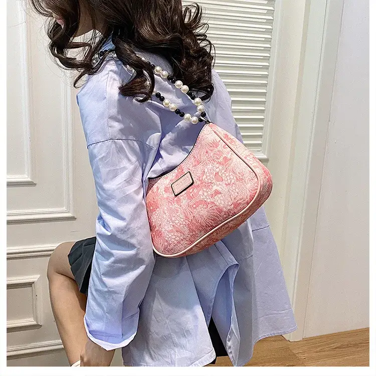 2025 Sanfu Pain Bag Pearl National Print Shoulder Crossbody — feature 45