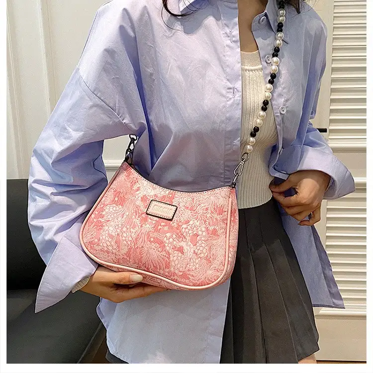 2025 Sanfu Pain Bag Pearl National Print Shoulder Crossbody — feature 46