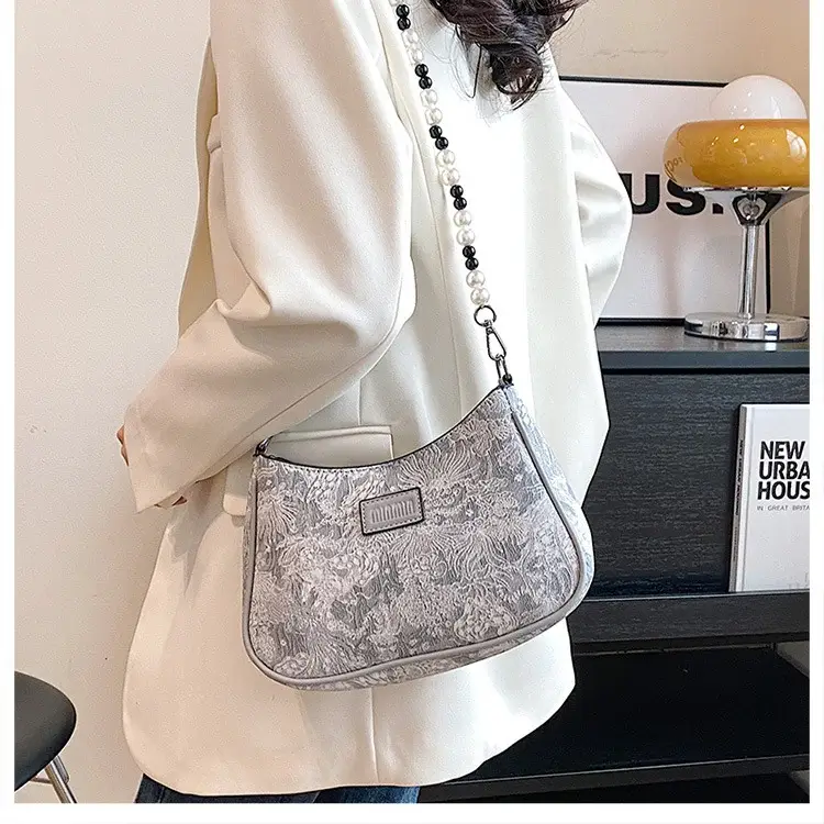 2025 Sanfu Pain Bag Pearl National Print Shoulder Crossbody — feature 49