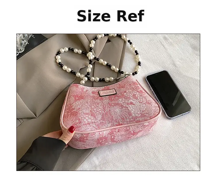 2025 Sanfu Pain Bag Pearl National Print Shoulder Crossbody — feature 5