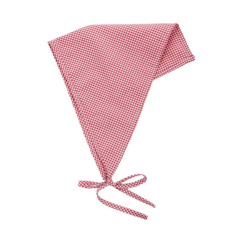 French Pastoral Plaid Turban Scarf Women's Hair Tie - Image 8