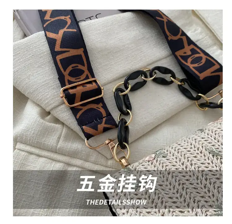 Korean Style Woven Chain Shoulder Bag Red Orange — feature 5