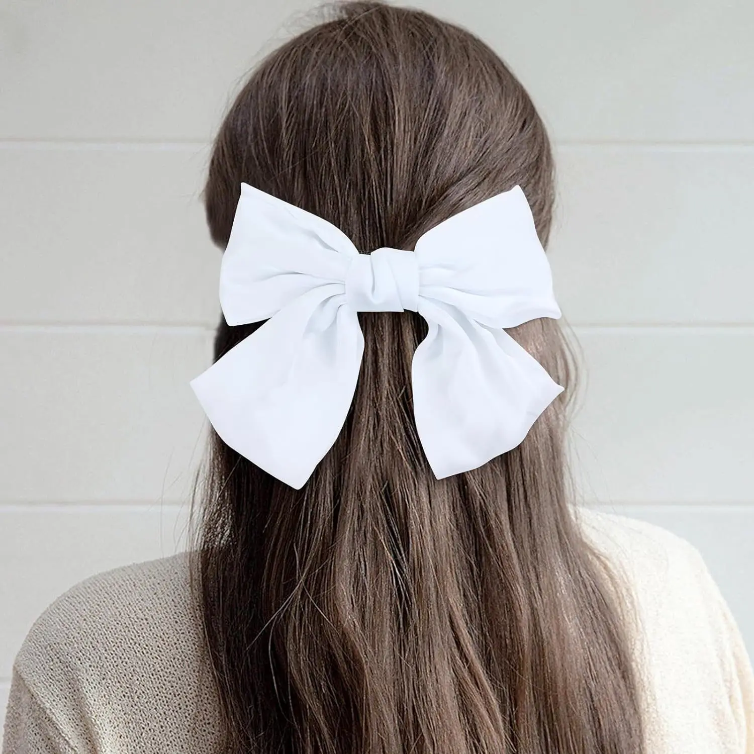 Black Satin Bow Hairpin for Women - Image 12