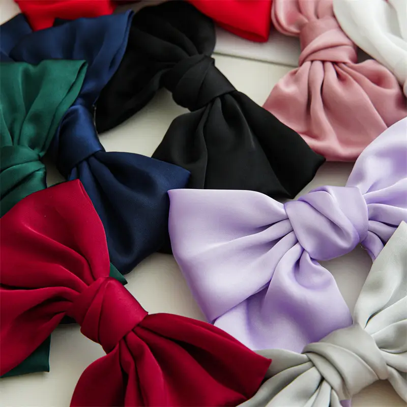 Black Satin Bow Hairpin for Women — feature 10