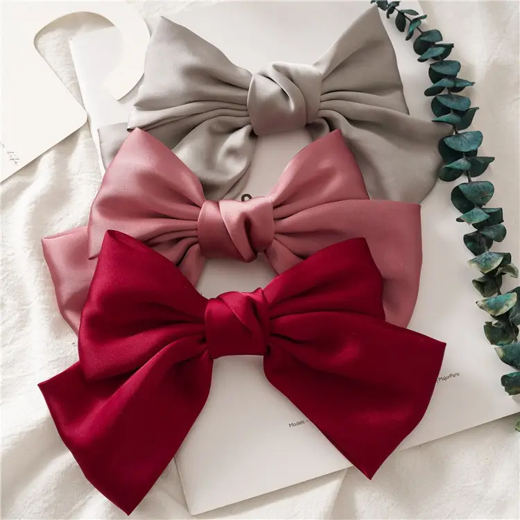 Black Satin Bow Hairpin for Women — feature 13