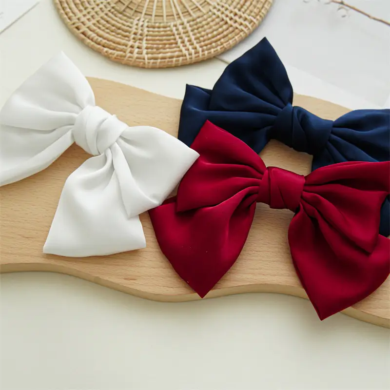 Black Satin Bow Hairpin for Women — feature 15
