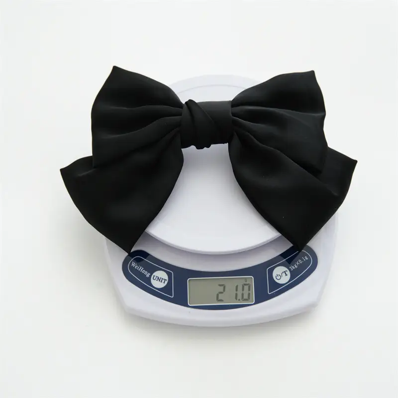 Black Satin Bow Hairpin for Women — feature 17