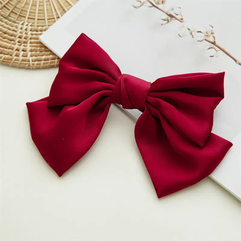 Black Satin Bow Hairpin for Women — feature 19