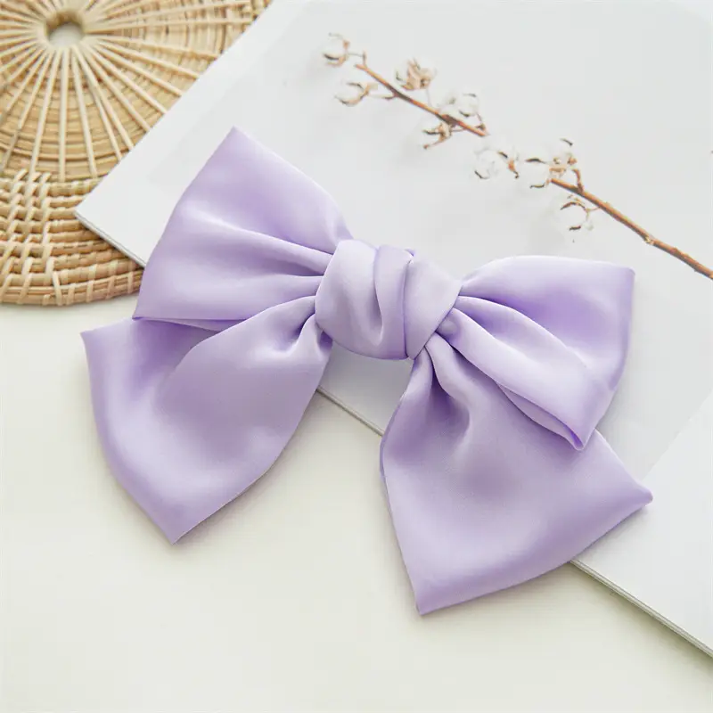 Black Satin Bow Hairpin for Women — feature 22
