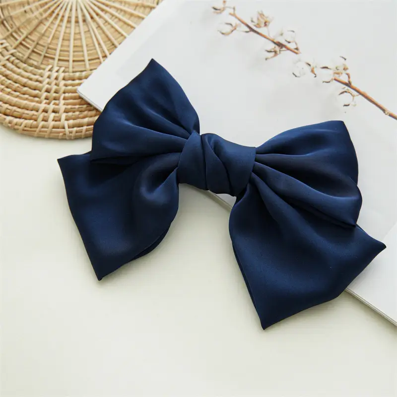 Black Satin Bow Hairpin for Women — feature 24