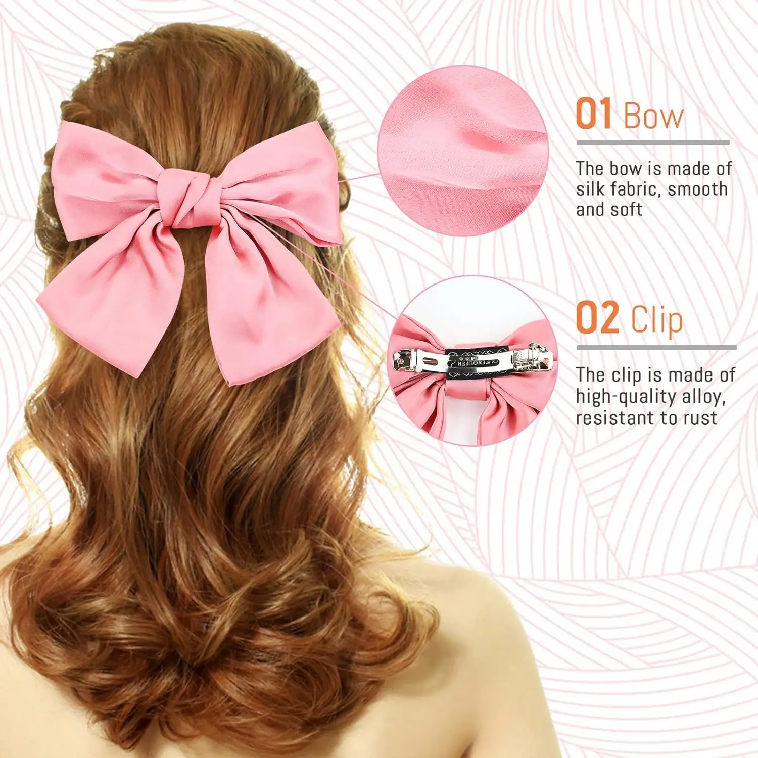 Black Satin Bow Hairpin for Women — feature 4