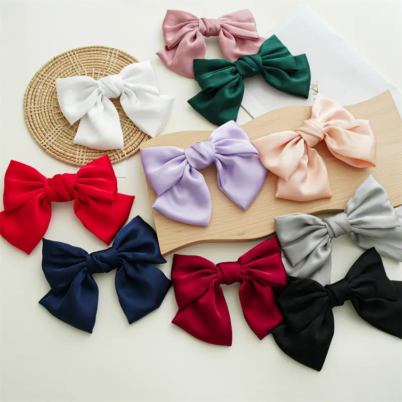 Black Satin Bow Hairpin for Women — feature 9
