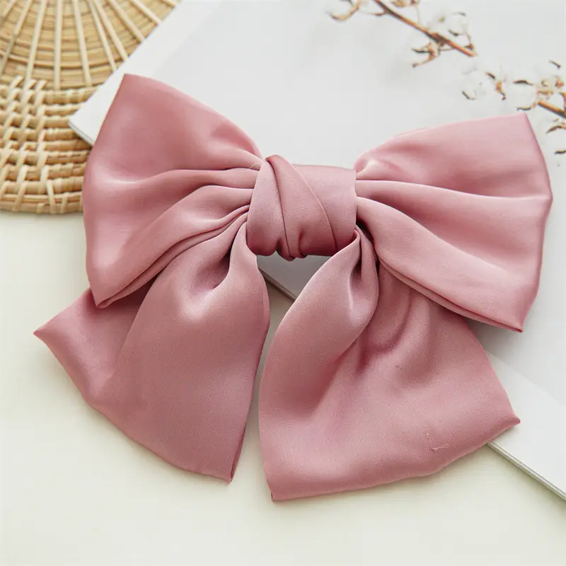 Black Satin Bow Hairpin for Women - Image 8