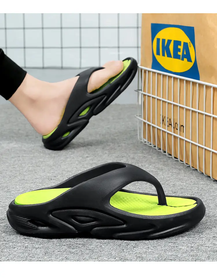Men's 5.0 CM Slipper Black Green Thick Sole Casual Summer — feature 17