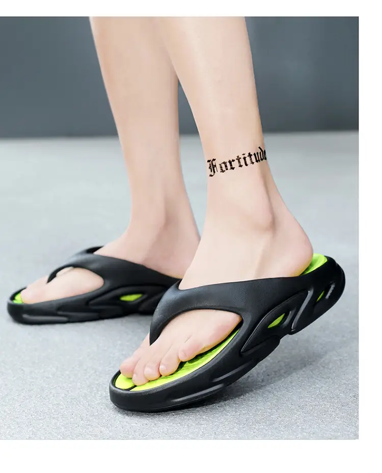Men's 5.0 CM Slipper Black Green Thick Sole Casual Summer — feature 18