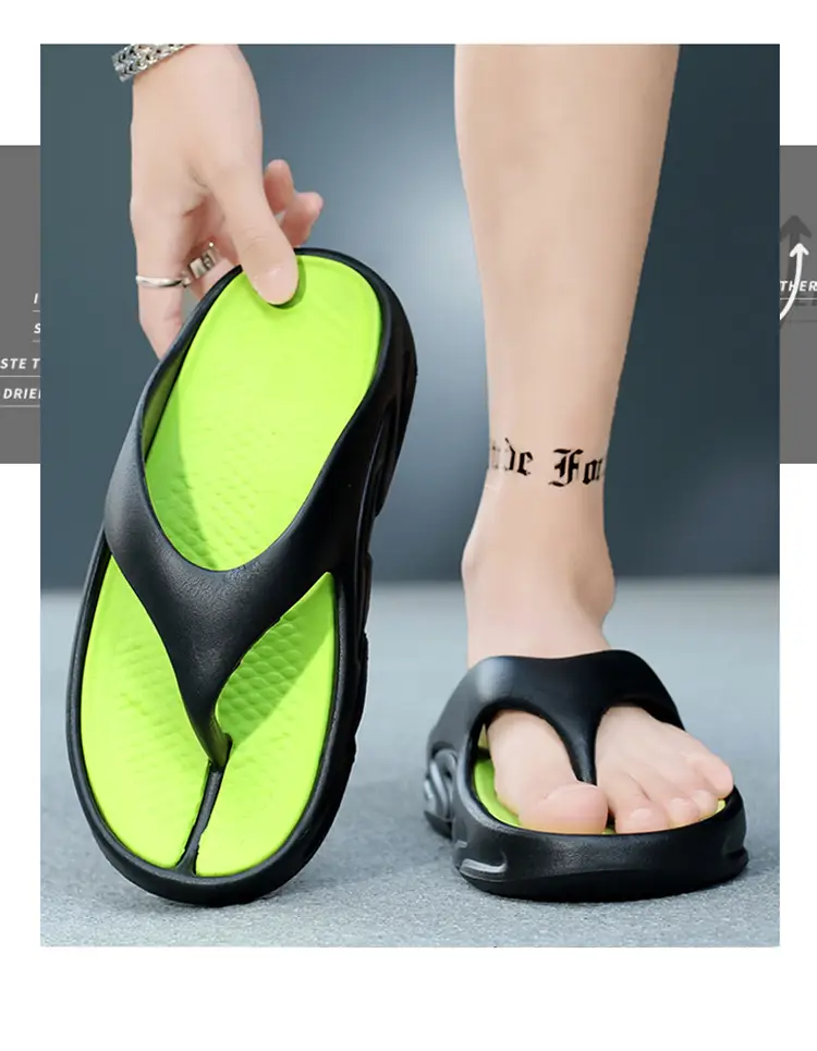 Men's 5.0 CM Slipper Black Green Thick Sole Casual Summer — feature 19