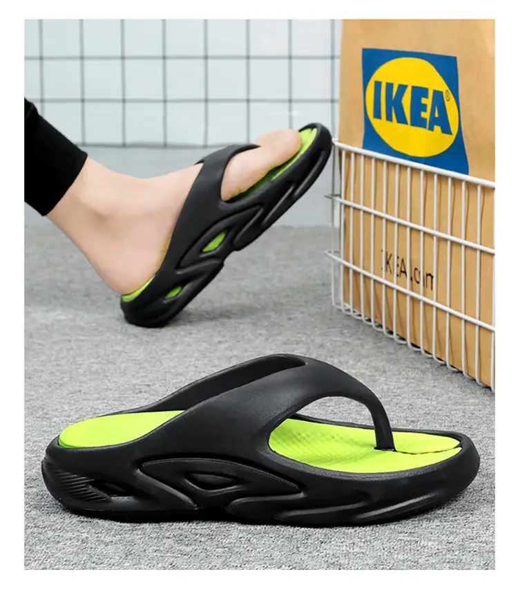 Men's 5.0 CM Slipper Black Green Thick Sole Casual Summer — feature 4