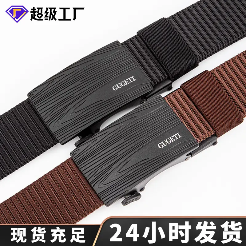 Men's Black Canvas Wave Belt with Buckle - Image 9